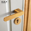 Nordic Magnetic Split Locks Indoor Silent Room Door Handles for Bedroom Yellow Bronze Durable Magnetic Closure Home Use