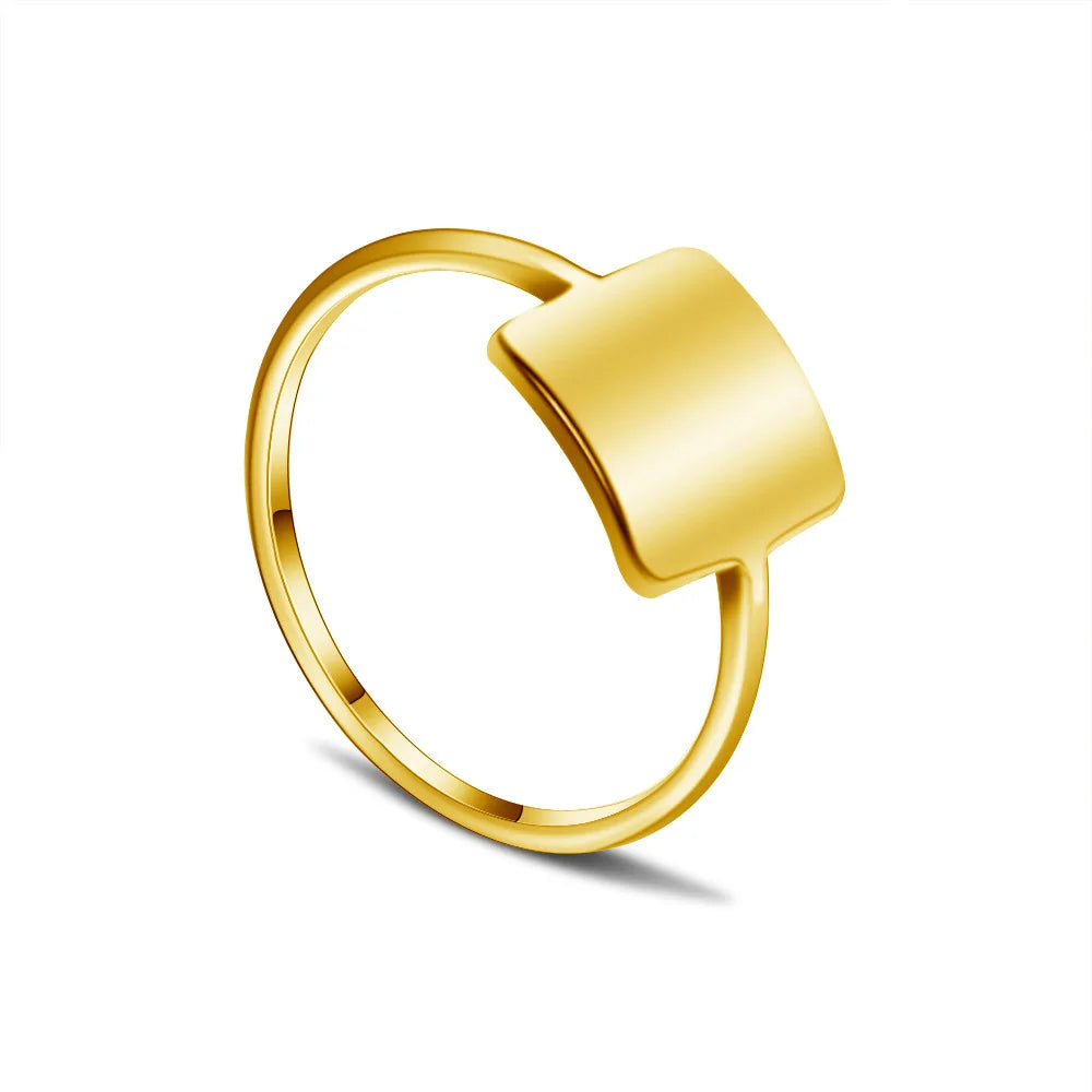 Fashion Classic Gold Plated Ring Jewelry Party Wedding Engagement Stainless Steel Ring for Girl Women Men