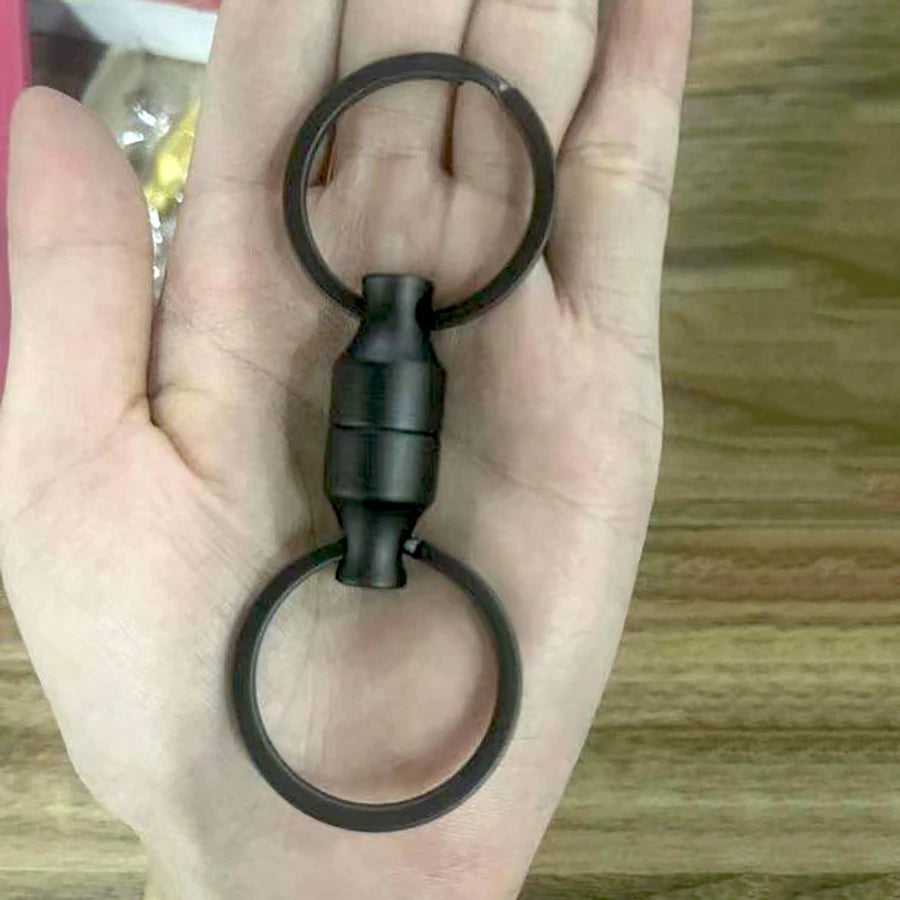 Wholesale Fishing Strong Magnetic Clasp Release Key Holder Magnet Silver Plating Color Plain Metal Key Ring Keychain