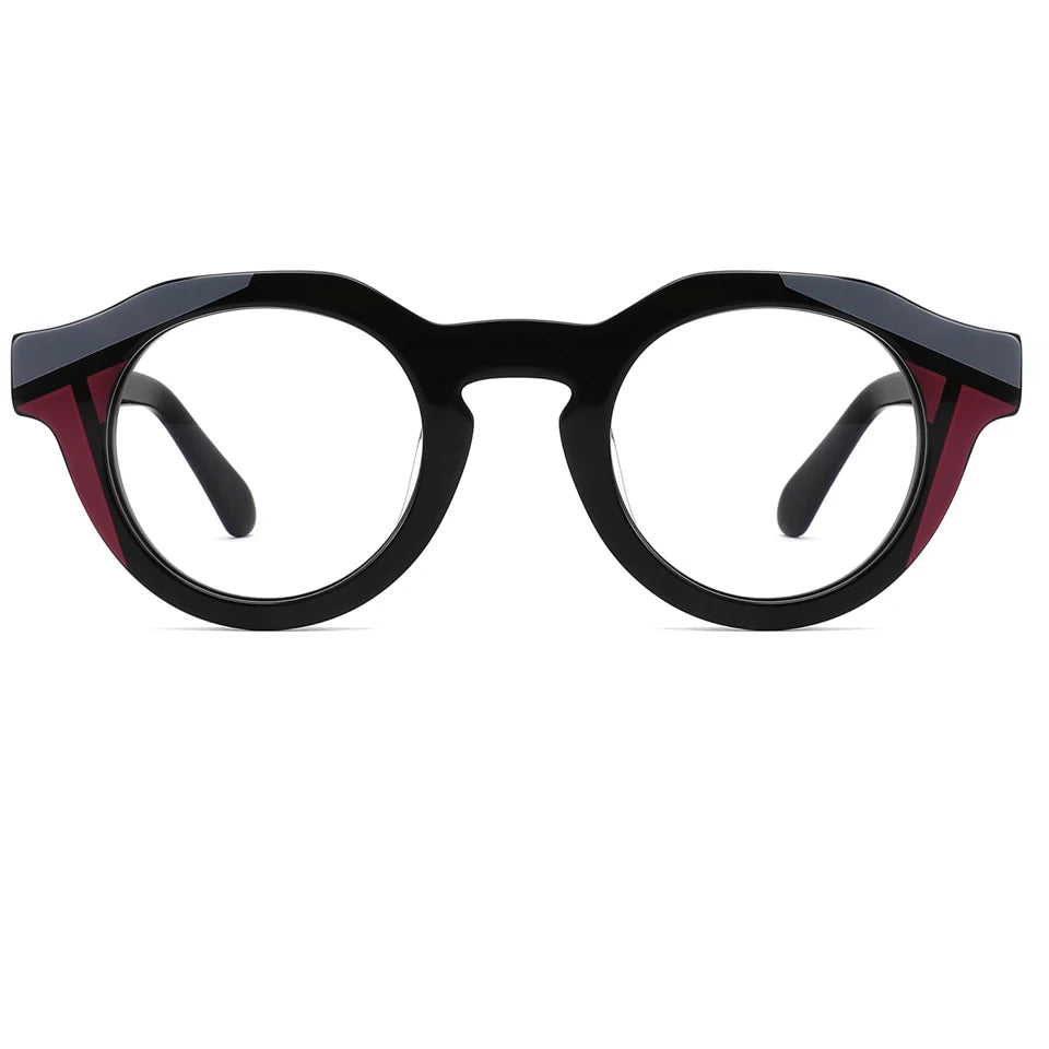 High End Hand Made Eye Glasses Men Women Anti Blue Light Round Thick Acetate Frame Eyeglass