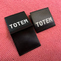 Silk Screen Printing Loop Fold Polyester Satin Labelsoft Washable Satin Fabric Printed Care Labels for Clothing