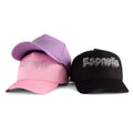 Wholesale Custom Luxury 5 Panel Baseball Caps Curved Brim Custom Crystal Logo Rhinestone New Design Letter Pattern Common Fabric