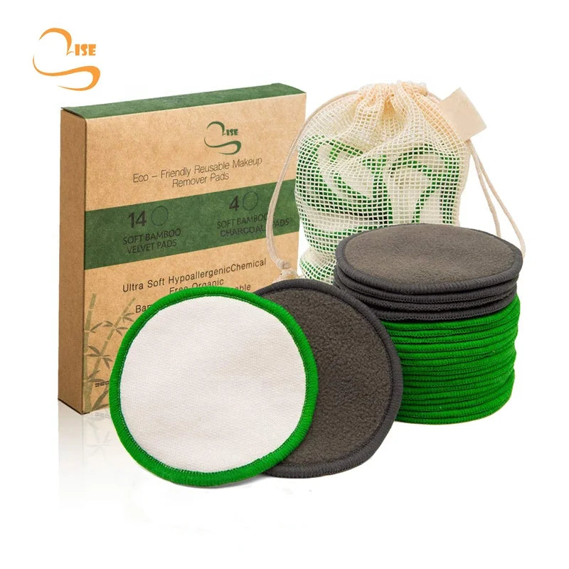 Hot Sale Reusable Cotton Cosmetic Cleansing Pads Chemical Free Soft Bamboo Makeup Wipes 8cm Round