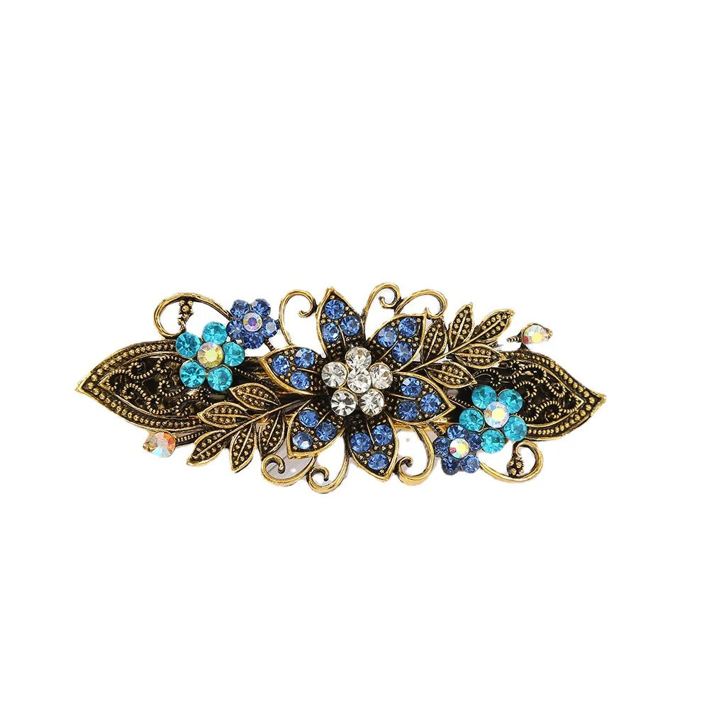 AA01178 Hair Accessories Wholesale Korean Flower Women Alloy Rhinestone Spring Hair Clip