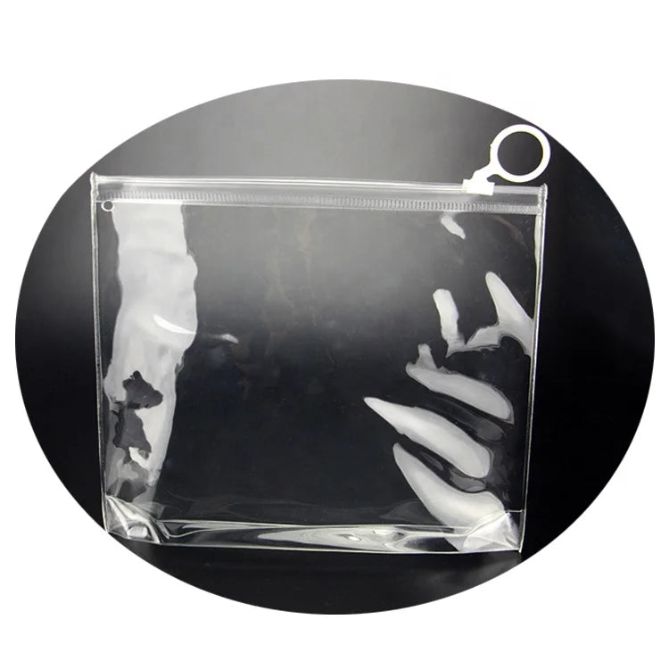 Plastic Small Waterproof Soft Transparent Cosmetic Organizer Bag Pouch With Zipper Closure