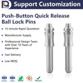 Stainless Steel Bolt Smooth Rod Quick Release Pin Ball Head Locking and Locating Pin Bright Finish Panqi Brand