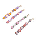 Bag Charm Pendant Wrist Strap Wristlet Bracelet Key Chain Hand-woven Mobile Phone Chain Daisy Flower Braided Rope plush Keychain