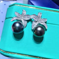 JW105 9-10mm  DIY Natural Real Freshwater Pearl Set Charm  Accessories 925 Sterling Silver  Gold Plated Jewelry Set for Women
