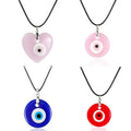 2025 Crystal Wholesale New Design Pink Heart Evil Eye Necklace Turkey Blue Eye Round Droplet Pendant Necklace