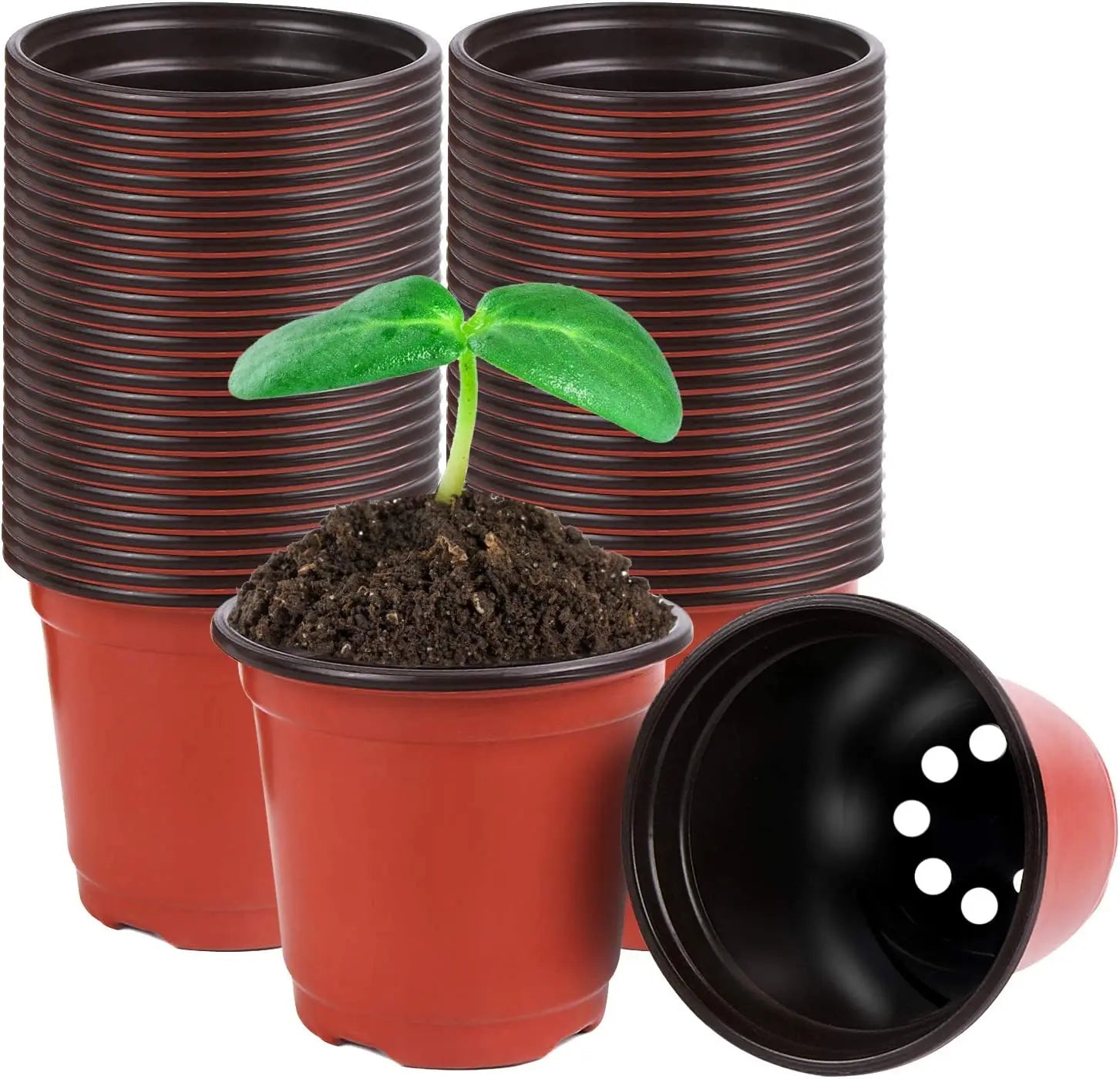Plant Pots 4" Plastic Plant Nursery Seed Starting Pots Nursery Pots Flower Planter