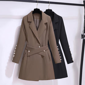 Wholesale 2026 Autumn High End Elegant Suit Solid Color British Style Women's Dress
