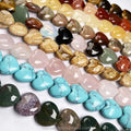 Wholesale Natural Semi Precious Heart Gemstone Bead Red Heart Crystal Beads Heart Bead Stone for DIY Jewelry Making