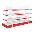 Back Mesh Shelf Customized Multi Layer for Convenience Store Gondola Shelving Rack 1) Supermarket 2)stores Q235B Steel 10 Sets