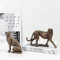 European Vintage Panther Statue Resin Animal Figurine Leopard Sculpture for Home Living Room Office Decoration or Gift