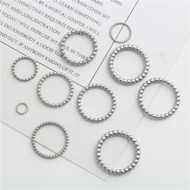 Stainless Steel Seamless Bead Circle Pendant Necklace Bracelet Jewelry Accessories Summer 2021 P24 Model 1-10 Made Dongguan