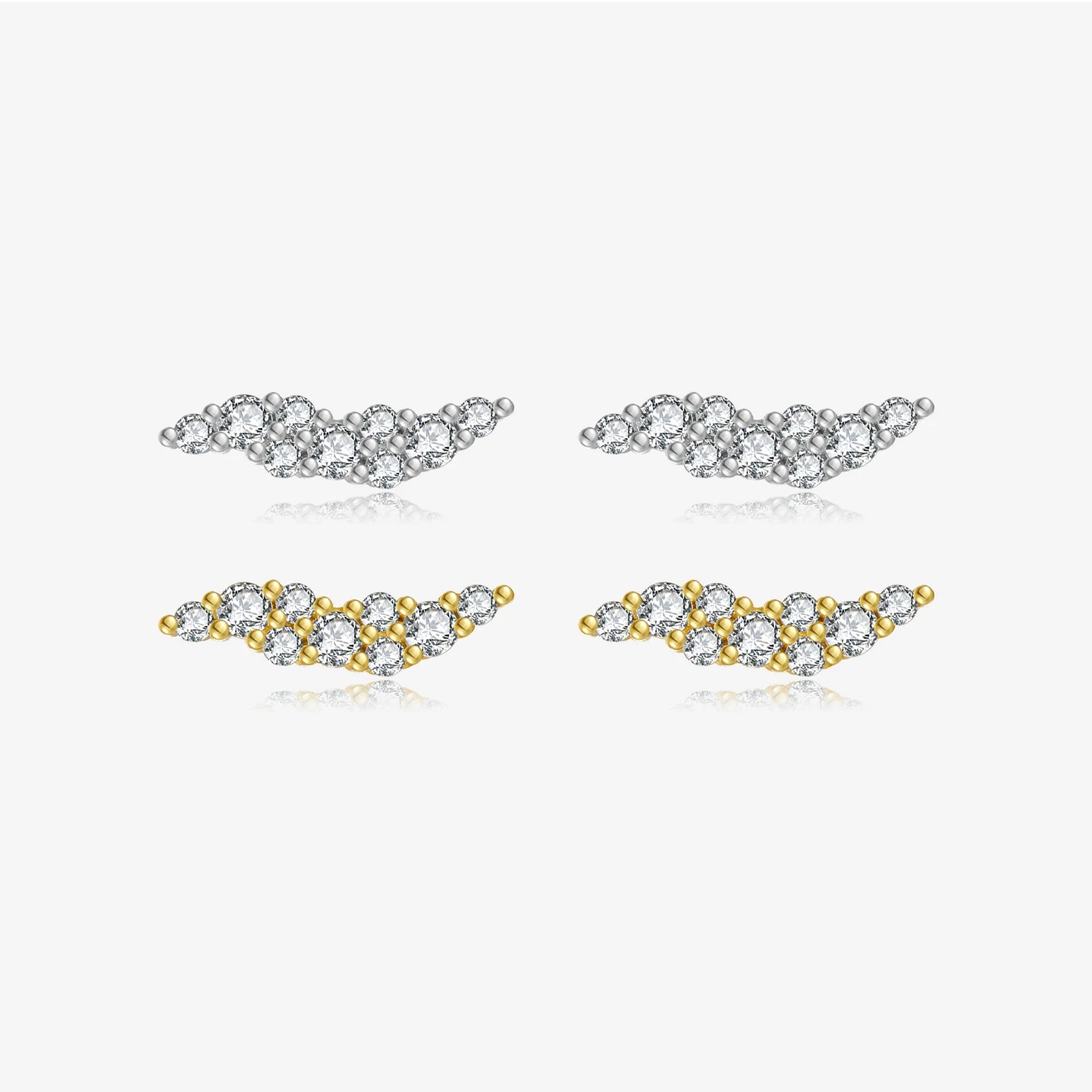FUAMAY Fashion Jewelry Ladies 925 Silver Earrings Small Simple Stud Earrings With Zircon