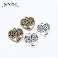 YuenZ Antique Silver Color Heart Life Tree Charms Metal Pendant Diy Charms Jewelry Making 18*17mm A67