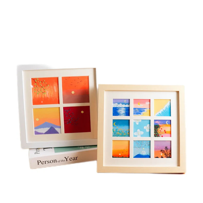 YESCOM Hot Sales Oil Painting Stick Picture Frame Painting 25x25cm Trellis Work Preservation Picture Frame Suitable for All Ages