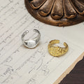 VIANRLA 925 Sterling Silver Fashion Matte 18k Gold Plated Jewelry Open Rings