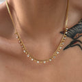 Vintage Jewelry Waterproof 18k Gold Plated Stainless Steel Tassale Necklace Cubic Zirconia Cuban Chain Necklaces YF3645