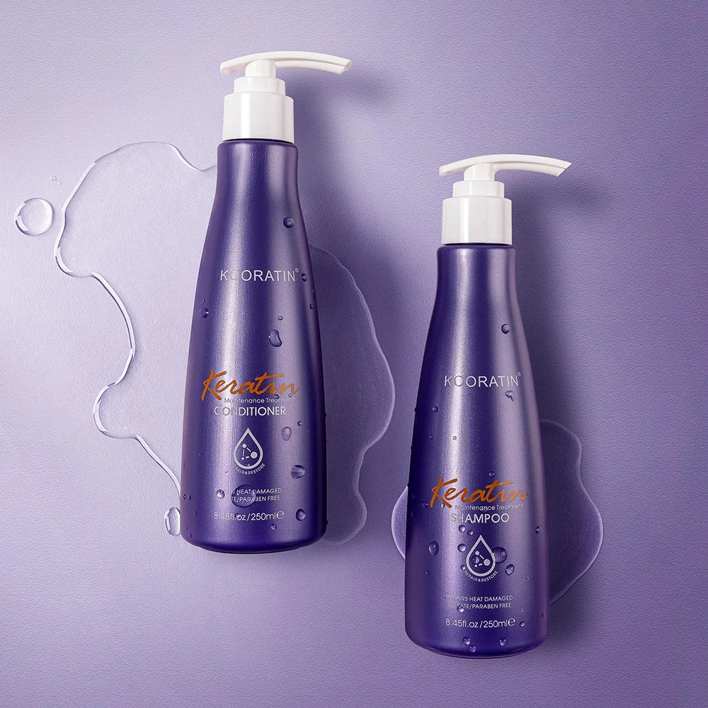 OEM ODM Sulfate-Free Keratin Hair Care Shampoo Conditioner Kit for Damaged Hair Smoothing and Repair Hair Product Supplier