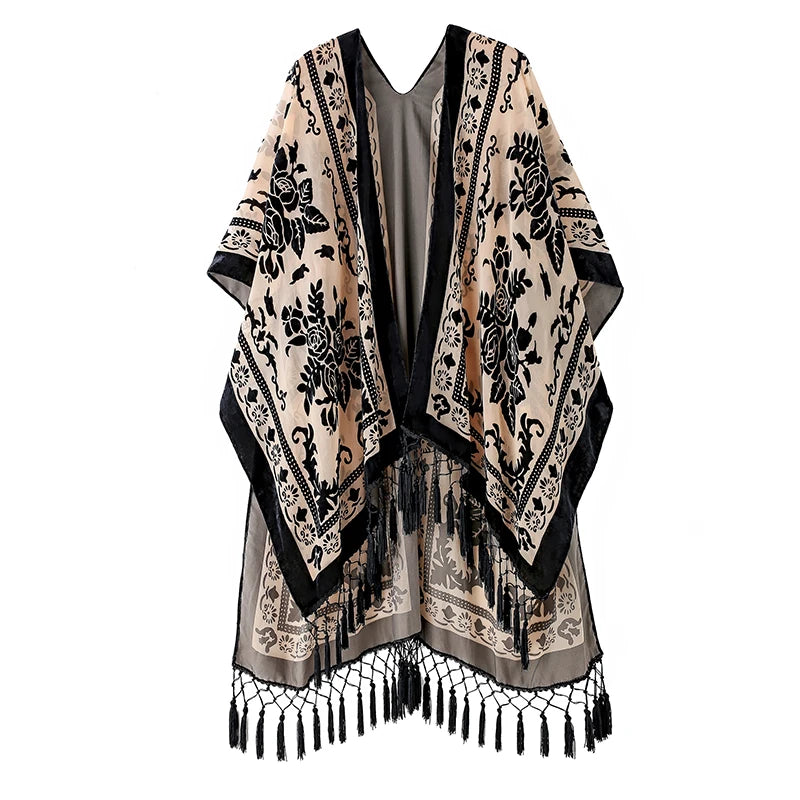 2023 New Design Nautical Style Nautical Print Kimono Nautical Printed Long Kimon