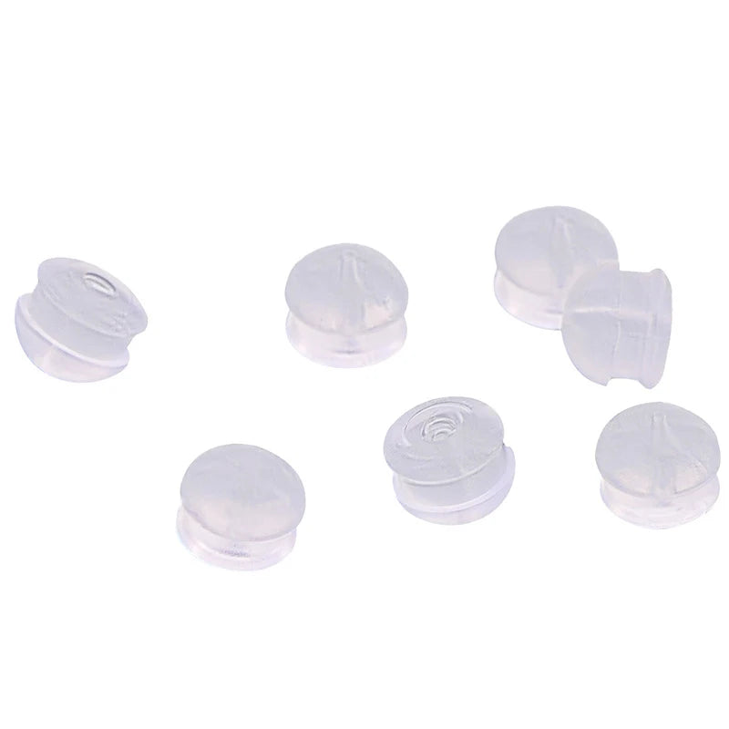 Japanese & Korean Style Silicone Transparent Hamburger Ear Jewelry 5mm DIY Backs & Nut Earrings Wholesale Bead Findings