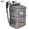 Double Pet Carrier Backpack for Small Cats and Dogs Portable Pet Travel Carrier Super Ventilated Design for Traveling/Hiking