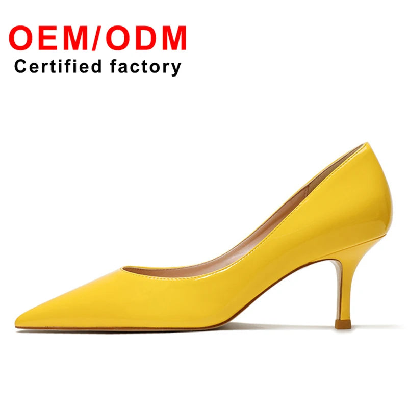 2025 High Quality Trendy Women's Shoes Subtle Gradient Color Pointed Thin Heels Height Increasing Feature Brand Shoes for Women