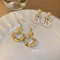 Hyperbole Fashion Letter Designer Drop Earrings Jewelry Wholesale 2022 18K Gold Plate Crystal Stud Earrings For Women Girls
