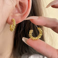VKME Vintage Gold Plated Ins Style Circle Hoop Earrings Women Jewelry