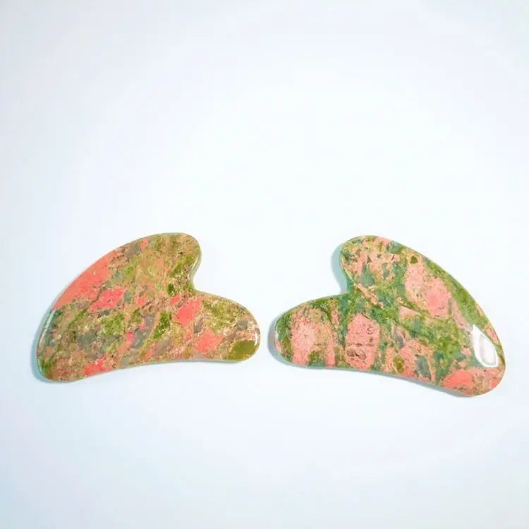 Diy facial custom unakite gua sha scraping massage guasha tool