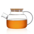 Handmade High Borosilicate Small Glass Kettle Teapot Glass Tea Cups Heat Resistant Mini Glass Tea Pot With Bamboo Lid