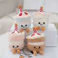 Kawaii Cute Simulation Bread and Birthday Cake Plush Doll Pendant Key Chains Soft Toys Stuffed Gifts for Couples Birthday