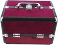 Large Capacity Aluminum Alloy Makeup Trolley Case with Open Closure Candy Pattern Travel Makeup Storage Train Case