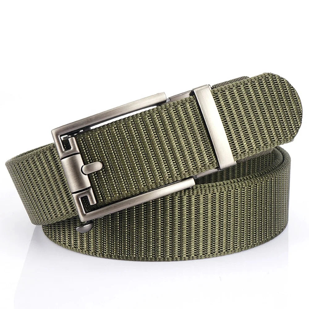 TUSHI Custom Nylon Canvas Belt with Zinc Alloy Automatic Toothless Buckle for Men Outdoor Young People Model 3.4-103 Wholesale