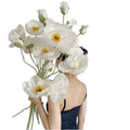 Home Decor Flocking Large 2 Heads Silk Poppies Artificial Flower poppy for Shooting Props