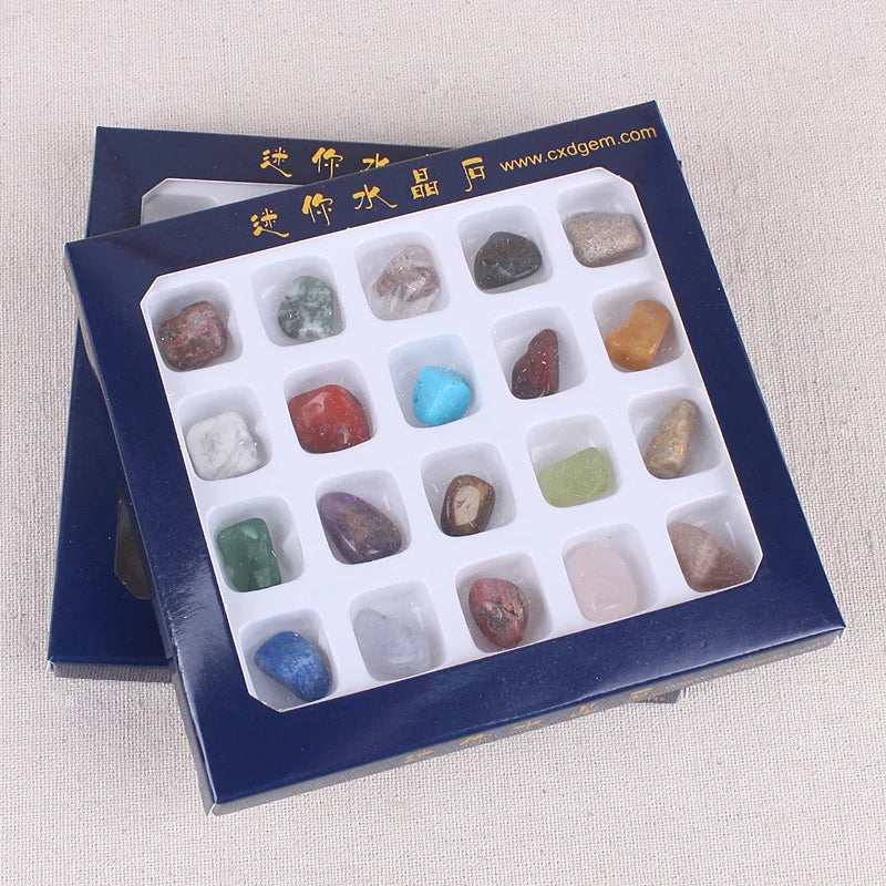20pcs Mix Natural Crystal Mineral Rock Collection Specimen Science Education Kit