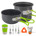 Wholesale 1-2 Person Outdoor Folding Kitchen Utensil Set Camping Pot Portable Camping Cookware Kit for Picnic