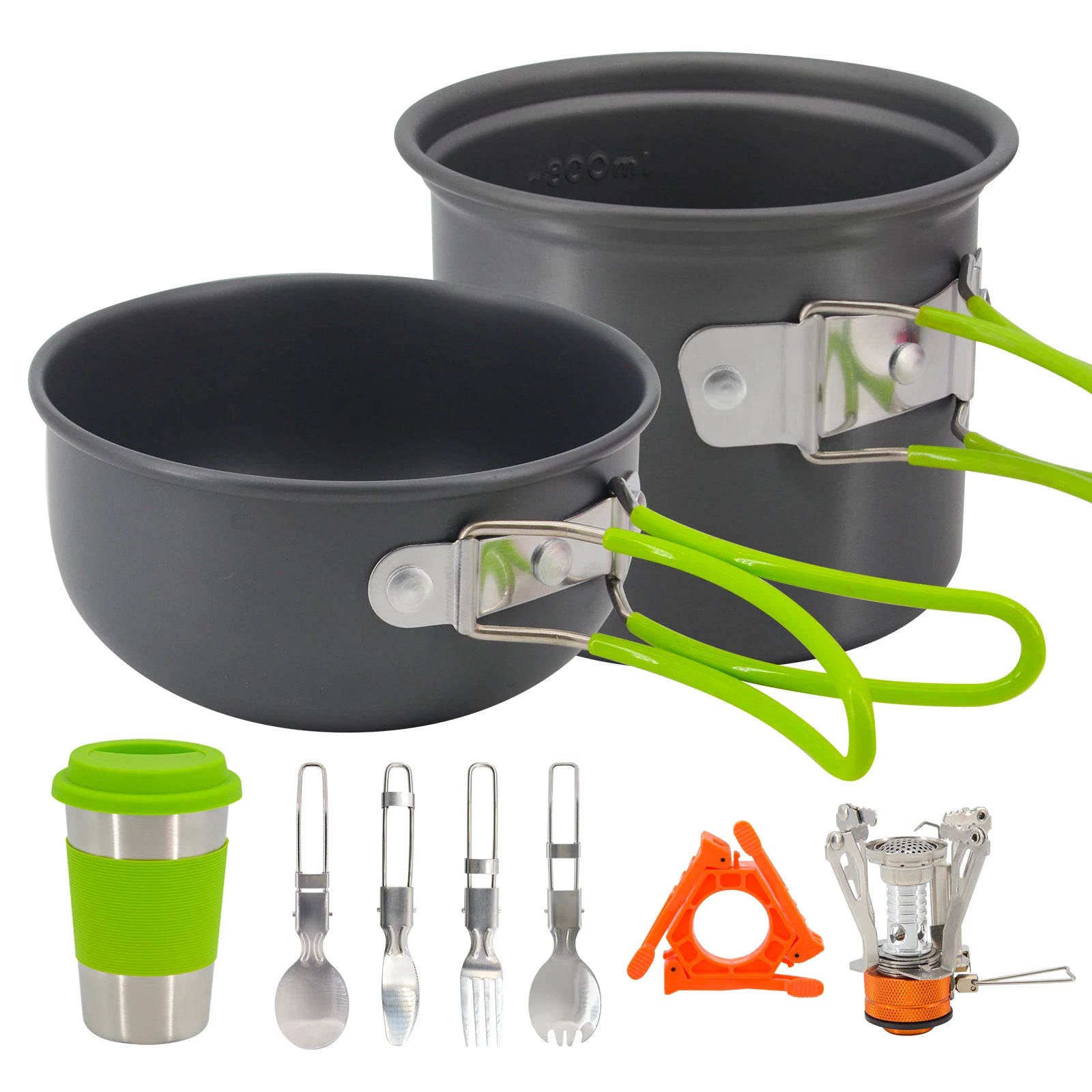 Wholesale 1-2 Person Outdoor Folding Kitchen Utensil Set Camping Pot Portable Camping Cookware Kit for Picnic