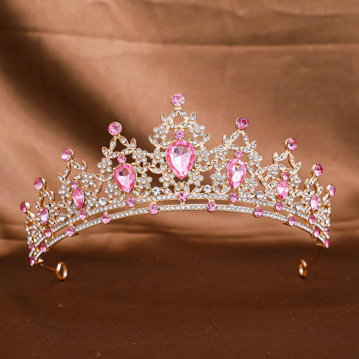 Antique Rhinestone Baroque Style Bride Tiara Crown for Women