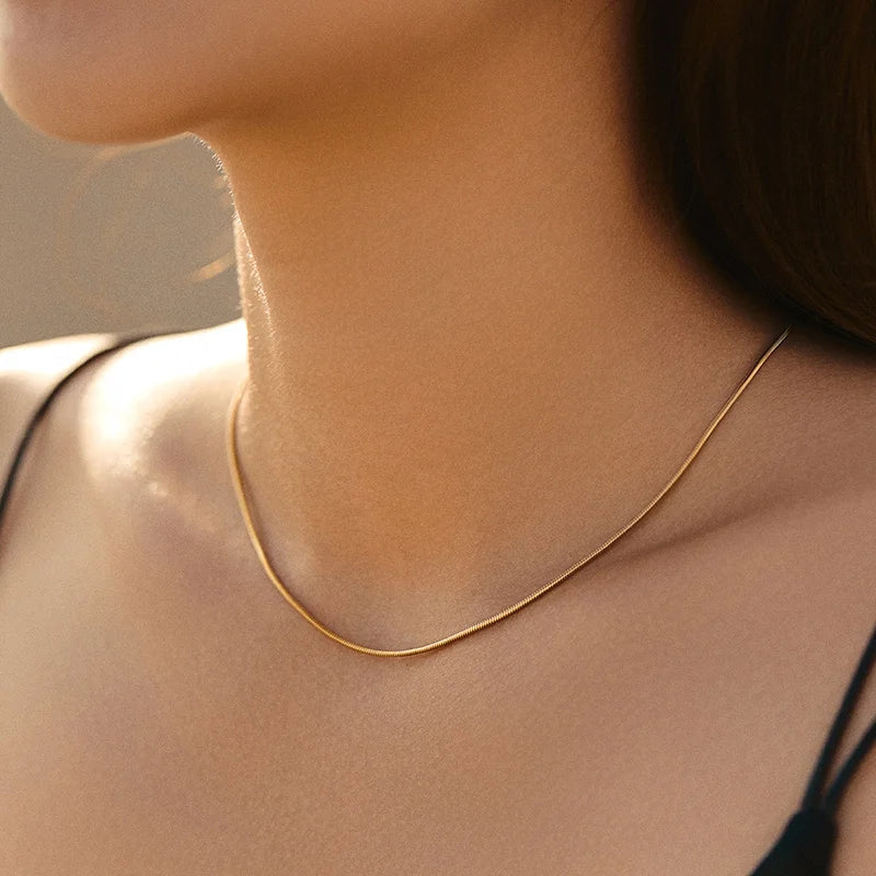Stainless Steel Waterproof No Fading Women's Necklace Bohemia Style 18K Gold Modern and Minimal Mix Chain Chokers Necklace