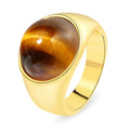 Vintage High Fashion Brass Plated 18k Gold Tiger Eye Gemstone Rings for Men and Women Custom Jewelry