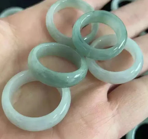 Jialin Natural Stone Jewelry Jade Ring Men Iced Out Jewelry Green Burma Rings Jewelry Women with Wholesale Price