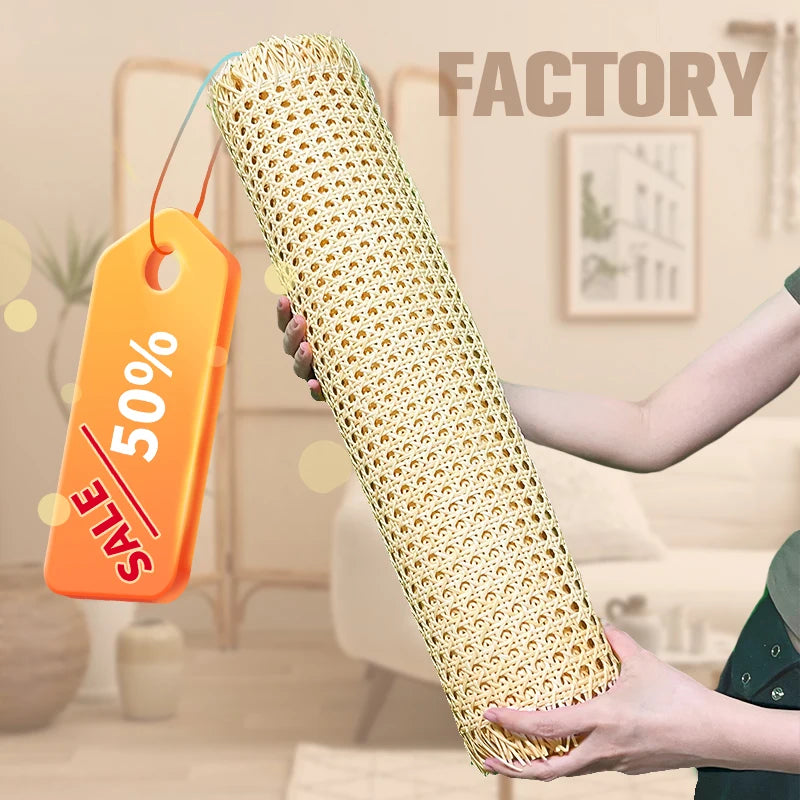 Top Quality Outdoor Furniture Raw Material Artificial Processing Natural Mesh Roll Woven Rattan Real Cane Rattan Webbing Roll