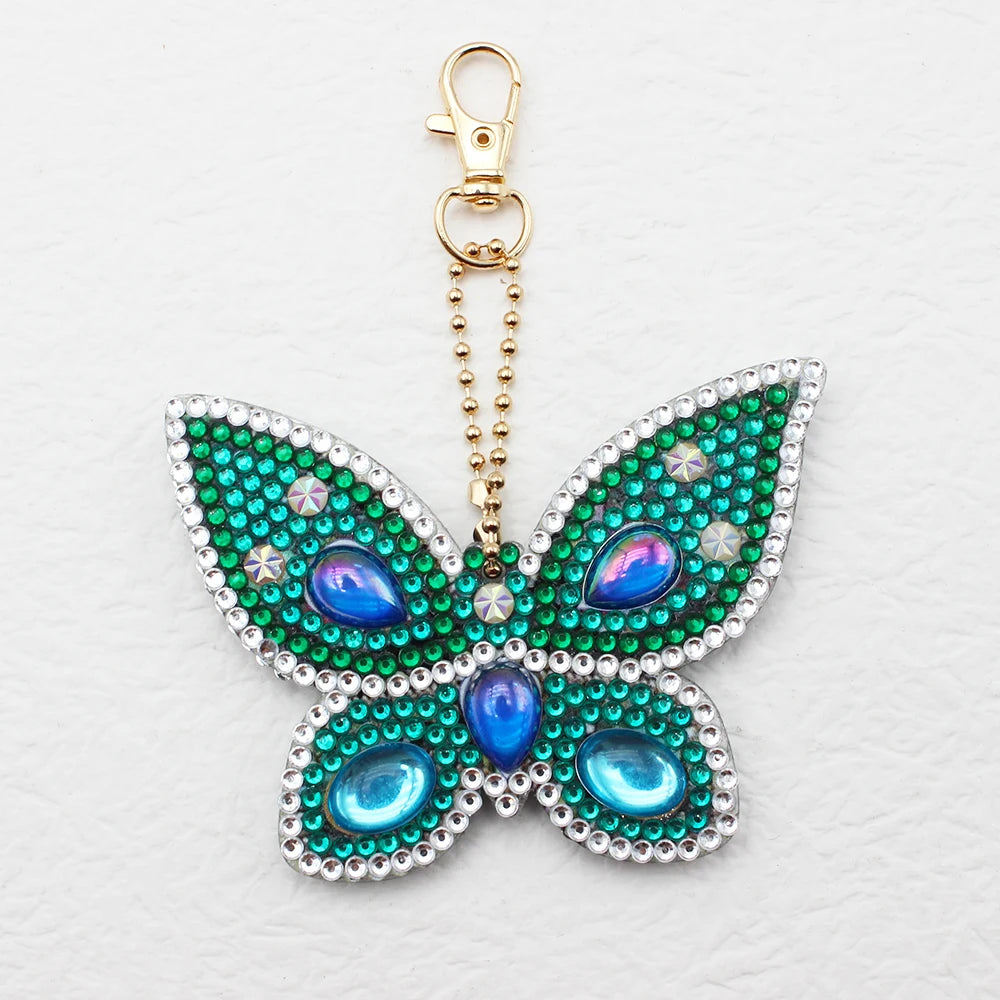 Crystal Round Drill Special Shape Diamond Painting Keychain Diy Craft Kits Diamond Embroidery Keyring Pendant Fashion Bag Decor