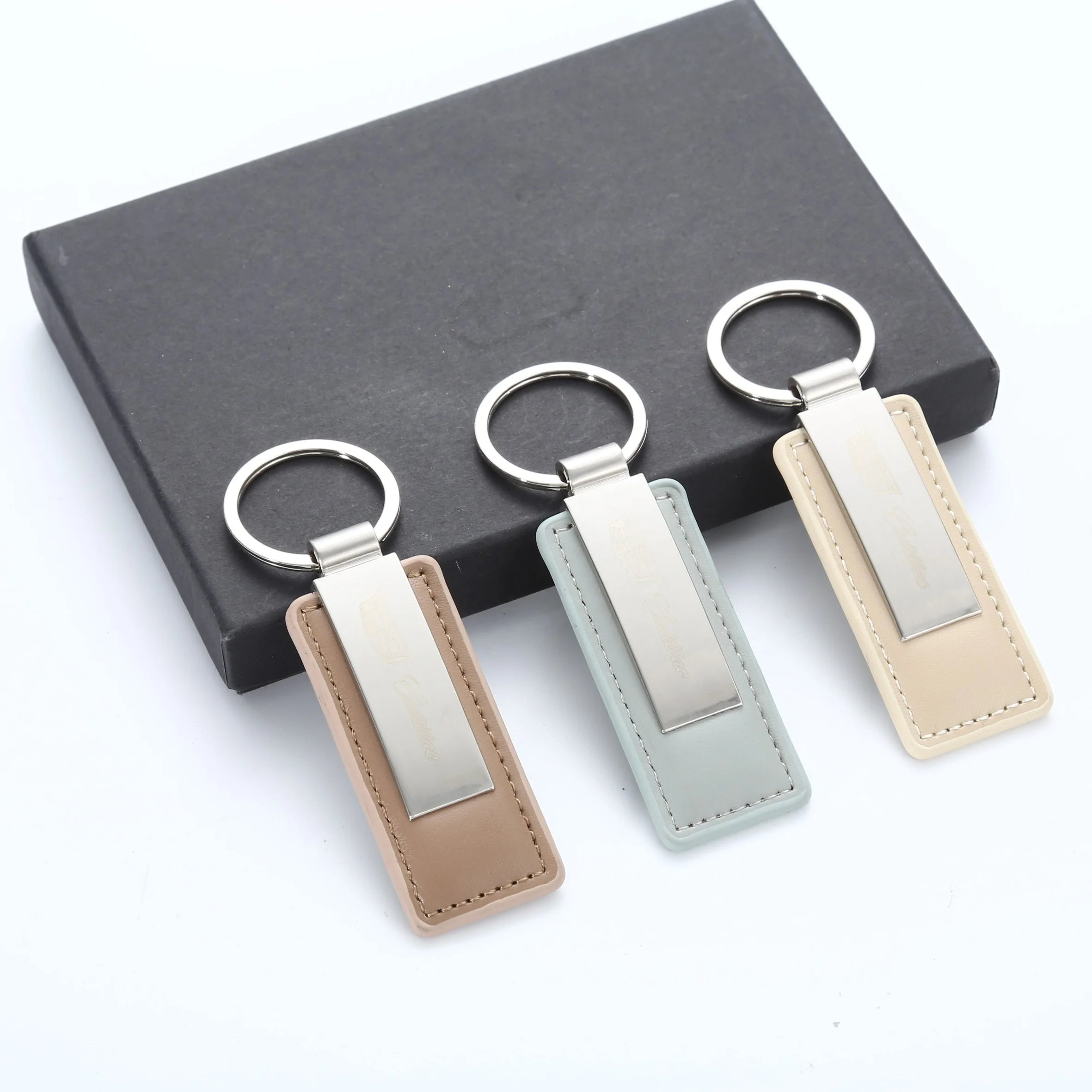 Llavero De Cuero  Genuine Leather Keychain  Hot Sales PU Keyring Can add Customer Logo Gift
