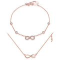 Fashion Rose Gold Plated Zircon Bridal Engagement Wedding Anniversary Gift Fine Jewelry Set Pure 925 Sterling Silver