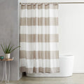 Simple Polyester Waterproof Anti Mildew Striped Printing Shower Curtain for Bathroom