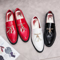 Men's Oxford Slip-On Shoes PU Upper Rubber Outsole Anti-Slip Lightweight Breathable Fashion Trend Office & Career White